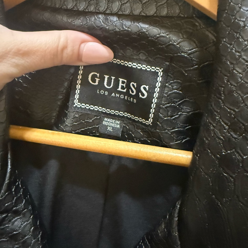 Guess Rosetta Viper Faux Leather Moto Jacket Women’s Size Extra Large - Picture 4 of 5